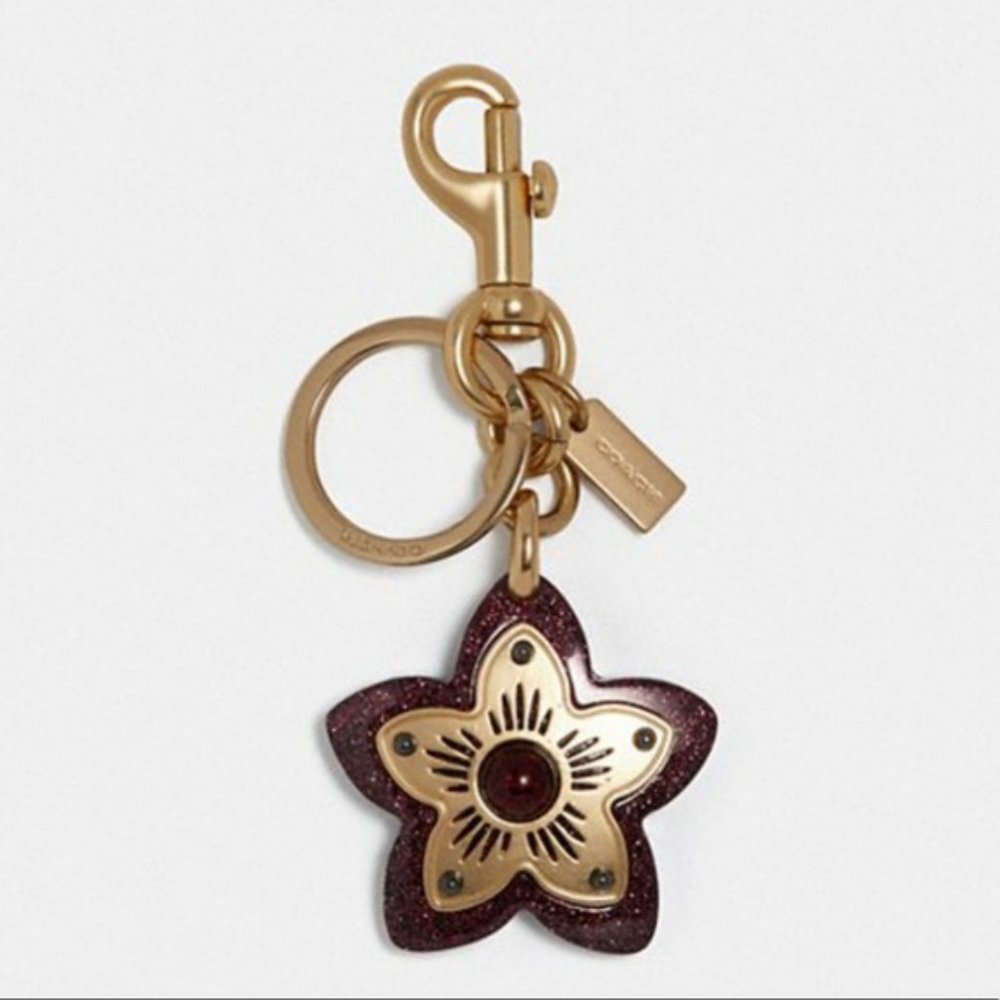 COACH Glitter Resin Wildflower Bag Charm / Keychain - NWT